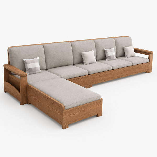 Walnut Chaise Sofa